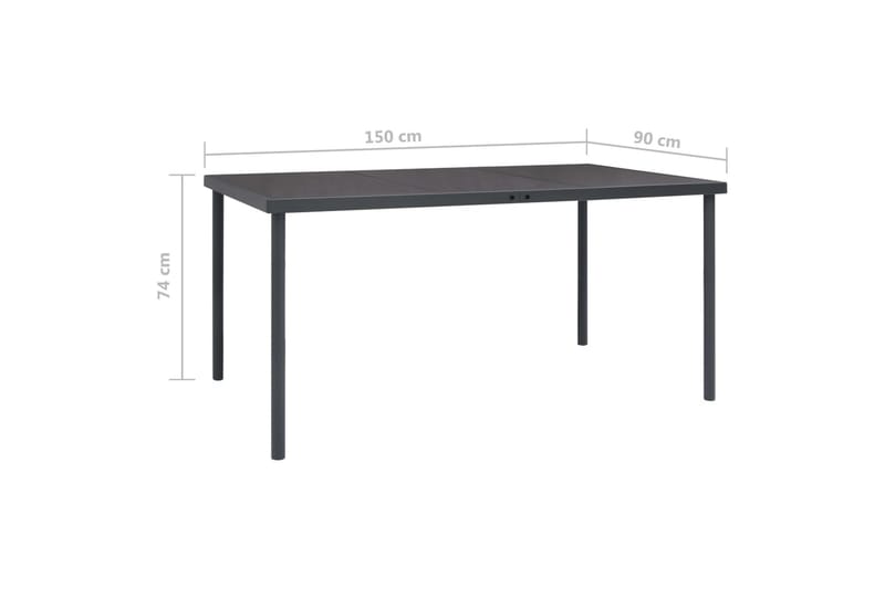 Trädgårdsbord antracit 150x90x74 cm stål - Grå - Matbord ute
