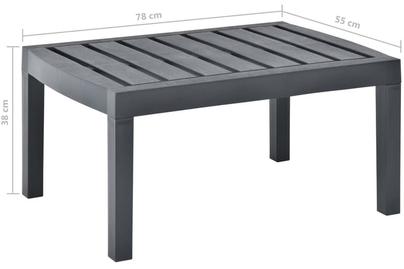 Trädgårdsbord antracit 78x55x38 cm plast - Grå - Utemöbler - Trädgårdsbord & Utebord - Matbord ute