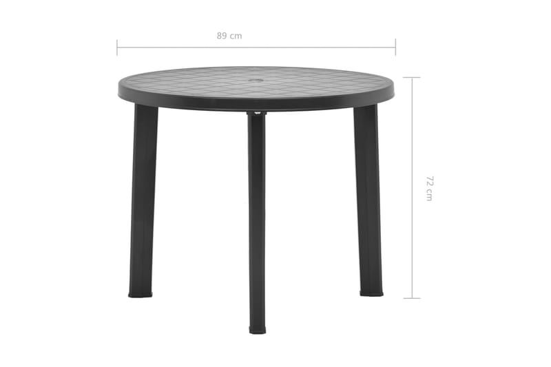 Trädgårdsbord antracit 89 cm plast - Grå - Matbord ute