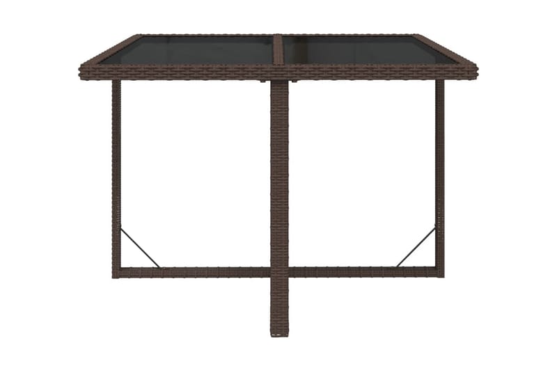 Trädgårdsbord brun 109x107x74 cm konstrotting och glas - Brun - Utemöbler - Trädgårdsbord & Utebord - Matbord ute