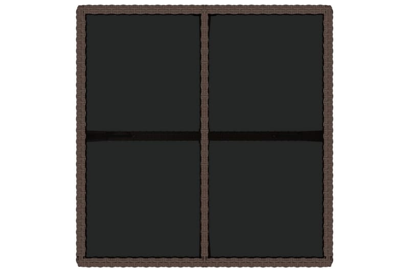 Trädgårdsbord brun 109x107x74 cm konstrotting och glas - Brun - Utemöbler - Trädgårdsbord & Utebord - Matbord ute