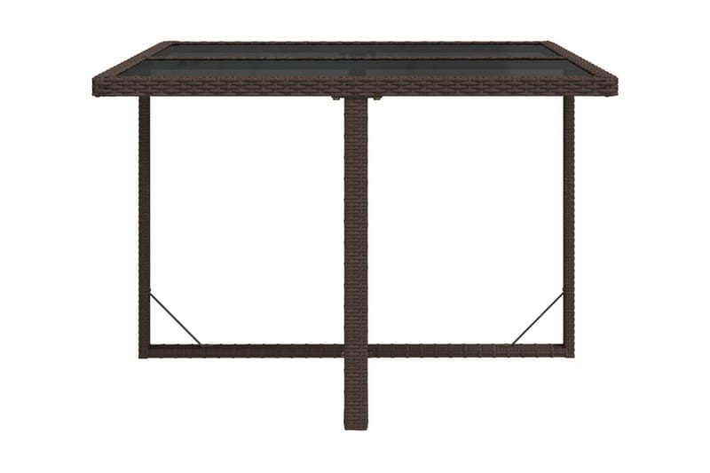 Trädgårdsbord brun 109x107x74 cm konstrotting och glas - Brun - Utemöbler - Trädgårdsbord & Utebord - Matbord ute