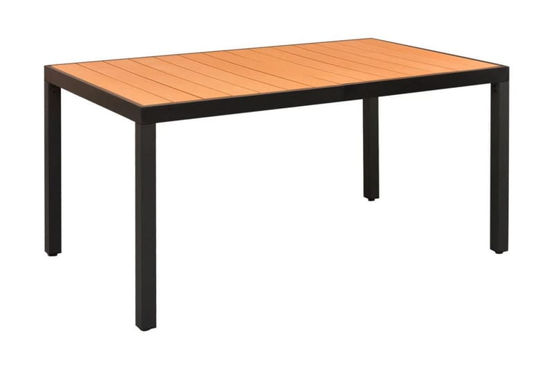 Trädgårdsbord brun 150x90x74 cm aluminium och WPC - Brun - Matbord ute