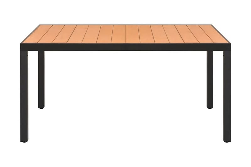 Trädgårdsbord brun 150x90x74 cm aluminium och WPC - Brun - Matbord ute