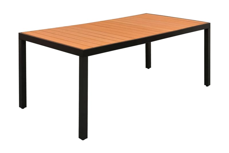 Trädgårdsbord brun 185x90x74 cm aluminium och WPC - Brun - Matbord ute