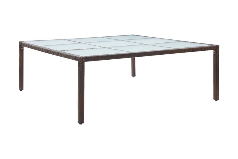 Trädgårdsbord brun 200x200x74 cm konstrotting - Brun - Utemöbler - Trädgårdsbord & Utebord - Matbord ute