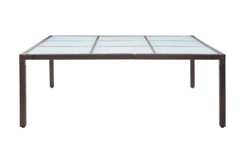 Trädgårdsbord brun 200x200x74 cm konstrotting - Brun - Utemöbler - Trädgårdsbord & Utebord - Matbord ute