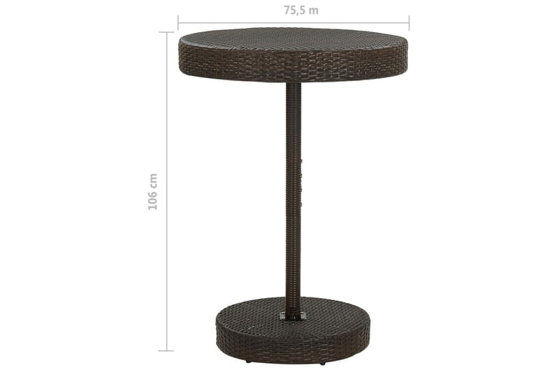 Trädgårdsbord brun 75,5x106 cm konstrotting - Brun - Cafebord