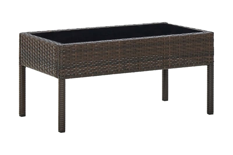 Trädgårdsbord brun 75x40x37 cm konstrotting - Brun - Utemöbler - Trädgårdsbord & Utebord - Matbord ute