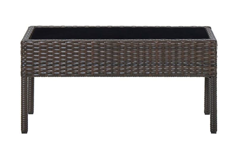 Trädgårdsbord brun 75x40x37 cm konstrotting - Brun - Matbord ute