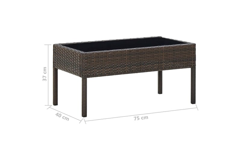 Trädgårdsbord brun 75x40x37 cm konstrotting - Brun - Utemöbler - Trädgårdsbord & Utebord - Matbord ute