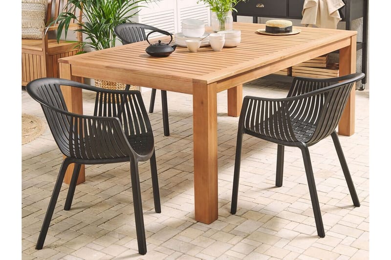 Trädgårdsbord Eukaliptus 190 x 105 cm MONSANO - Brun - Utemöbler - Trädgårdsbord & Utebord - Matbord ute
