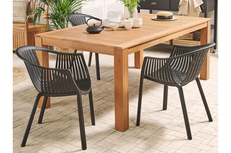 Trädgårdsbord Eukaliptus 190 x 105 cm MONSANO - Brun - Utemöbler - Trädgårdsbord & Utebord - Matbord ute