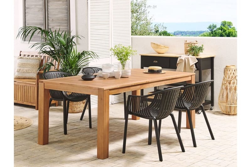 Trädgårdsbord Eukaliptus 190 x 105 cm MONSANO - Brun - Utemöbler - Trädgårdsbord & Utebord - Matbord ute