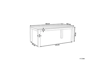 Trädgårdsbord Eukaliptus 190 x 105 cm MONSANO - Brun - Utemöbler - Trädgårdsbord & Utebord - Matbord ute
