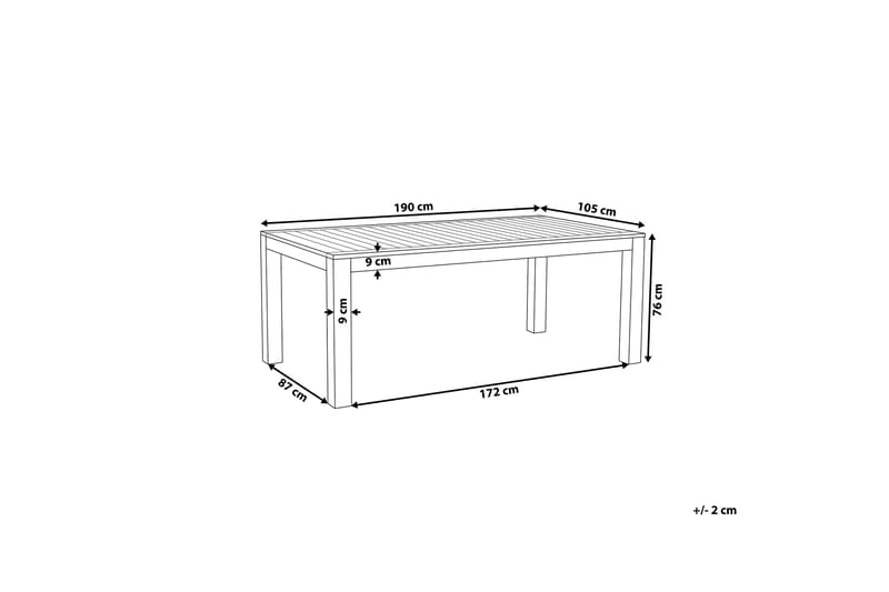Trädgårdsbord Eukaliptus 190 x 105 cm MONSANO - Brun - Utemöbler - Trädgårdsbord & Utebord - Matbord ute