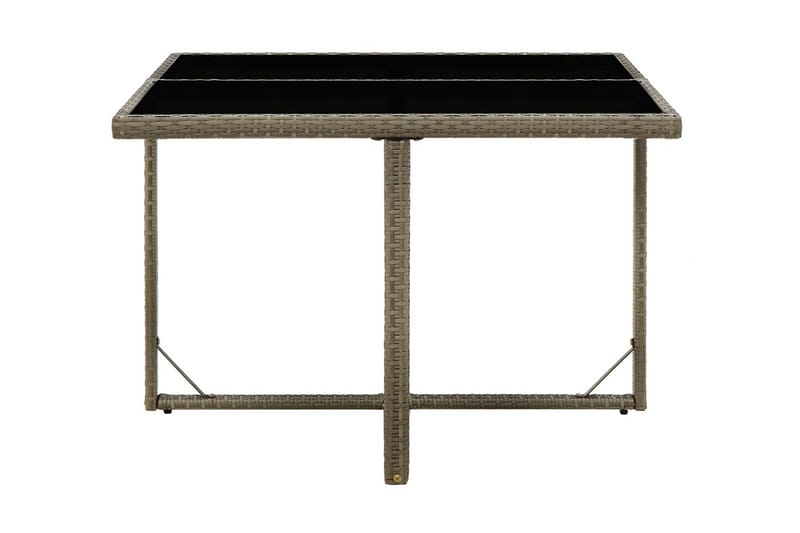 Trädgårdsbord grå 109x107x74 cm konstrotting och glas - Grå - Utemöbler - Trädgårdsbord & Utebord - Matbord ute