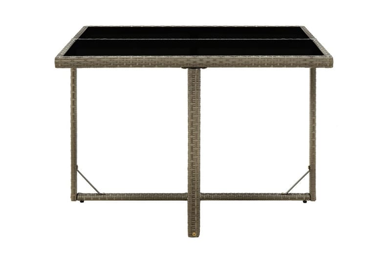 Trädgårdsbord grå 109x107x74 cm konstrotting och glas - Grå - Matbord ute