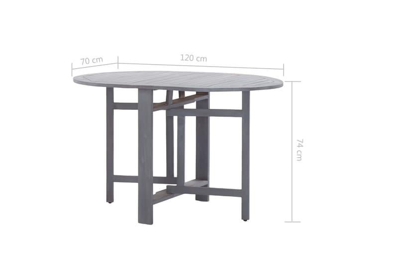 Trädgårdsbord grå 120x70x74 cm massivt akaciaträ - Grå - Utemöbler - Trädgårdsbord & Utebord - Matbord ute