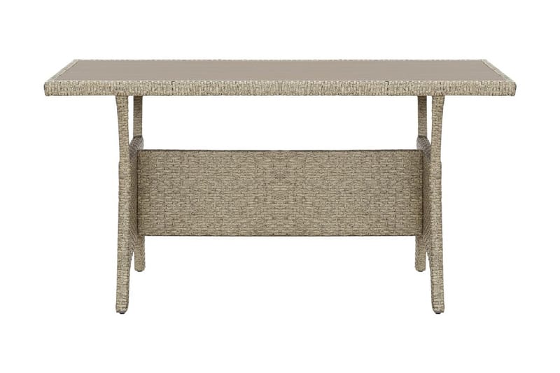 Trädgårdsbord grå 130x70x66 cm konstrotting - Grå - Utemöbler - Trädgårdsbord & Utebord - Matbord ute