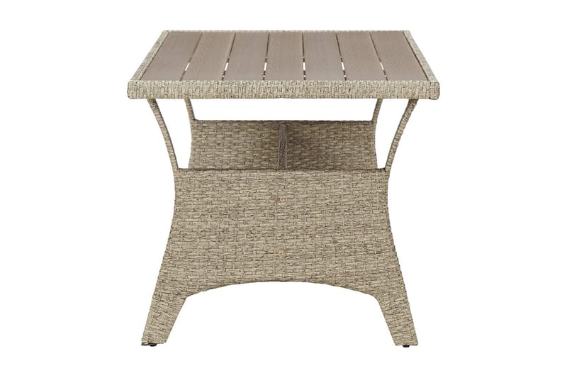 Trädgårdsbord grå 130x70x66 cm konstrotting - Grå - Utemöbler - Trädgårdsbord & Utebord - Matbord ute