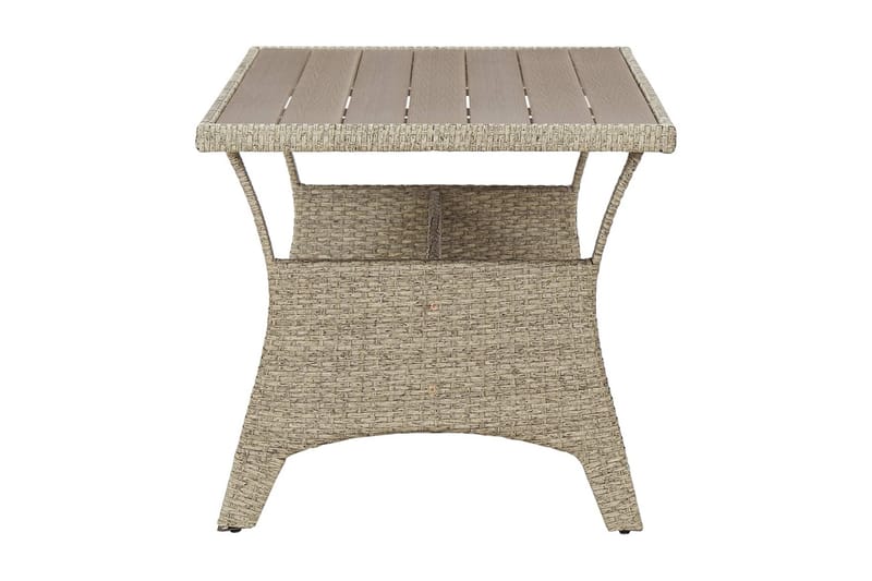 Trädgårdsbord grå 130x70x66 cm konstrotting - Grå - Matbord ute