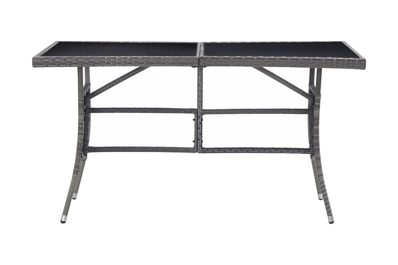 Trädgårdsbord grå 140x80x74 cm konstrotting - Grå - Matbord ute
