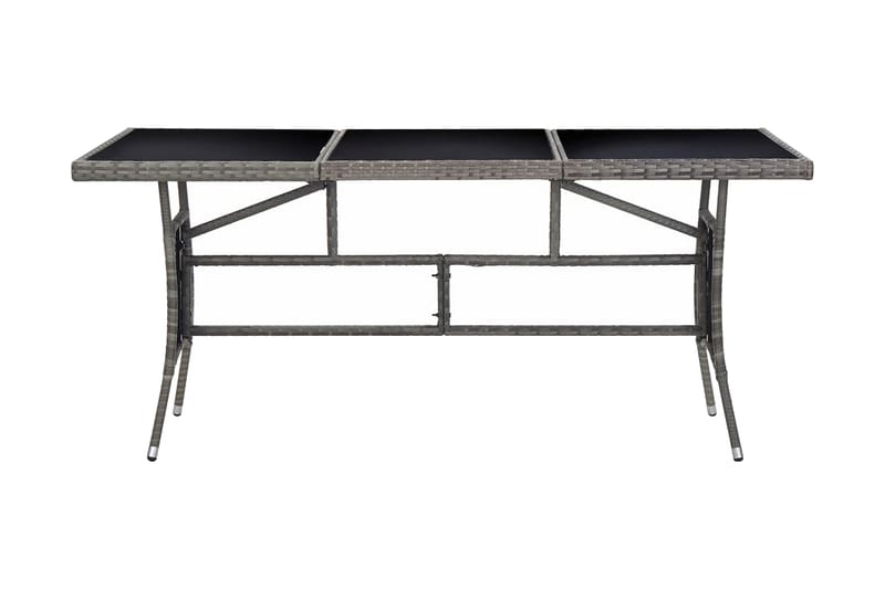 Trädgårdsbord grå 170x80x74 cm konstrotting - Grå - Matbord ute
