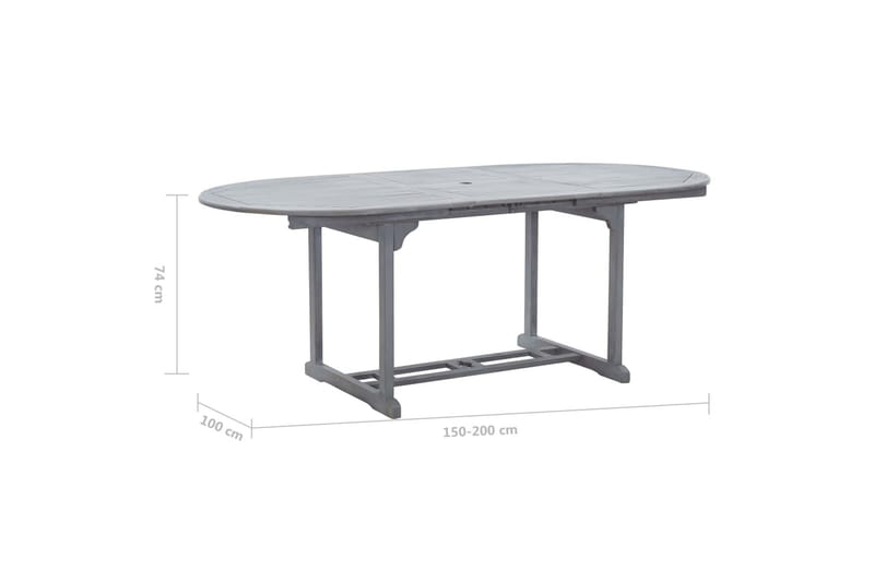 Trädgårdsbord grå 200x100x74 cm massivt akaciaträ - Grå - Utemöbler - Trädgårdsbord & Utebord - Matbord ute
