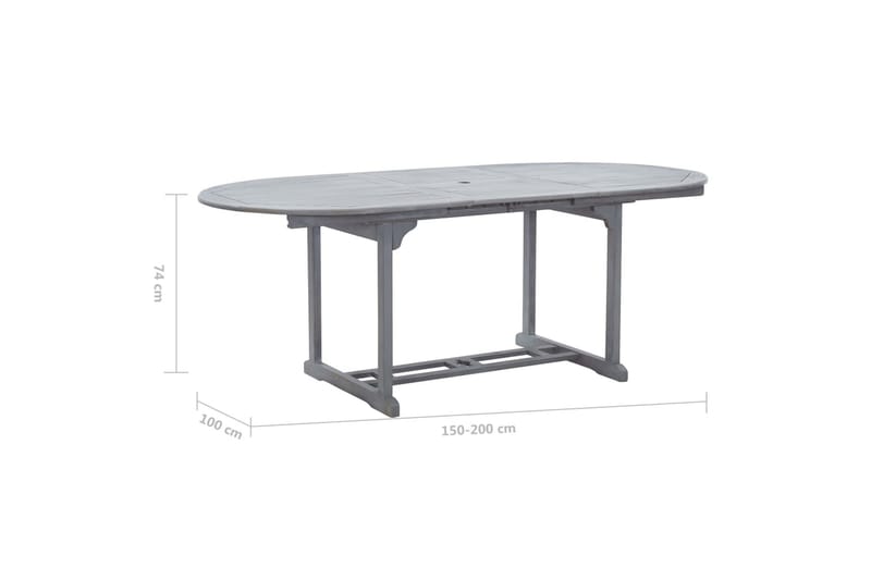 Trädgårdsbord grå 200x100x74 cm massivt akaciaträ - Grå - Matbord ute