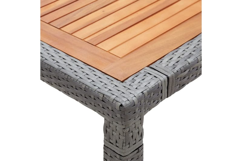 Trädgårdsbord grå 200x150x74 cm konstrotting och akaciaträ - Grå - Utemöbler - Trädgårdsbord & Utebord - Matbord ute
