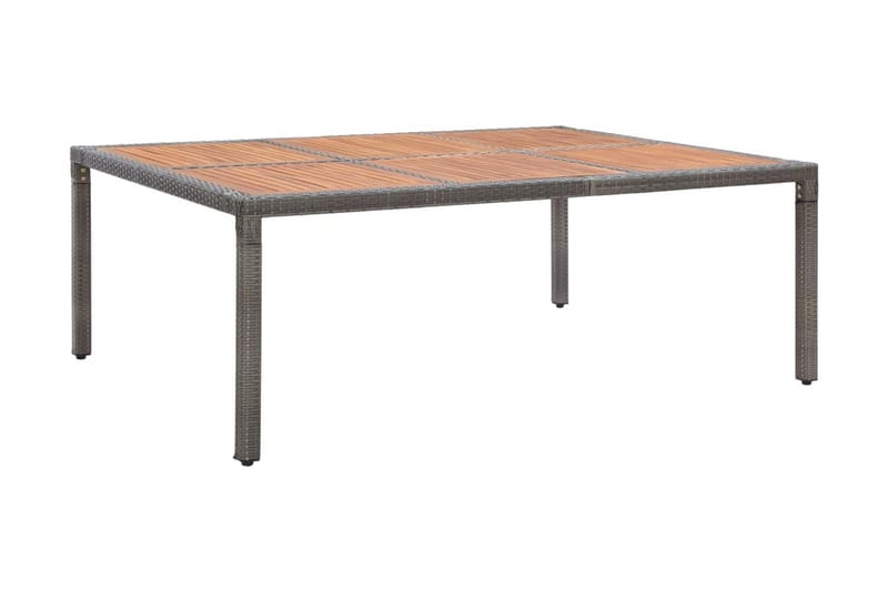 Trädgårdsbord grå 200x150x74 cm konstrotting och akaciaträ - Grå - Utemöbler - Trädgårdsbord & Utebord - Matbord ute