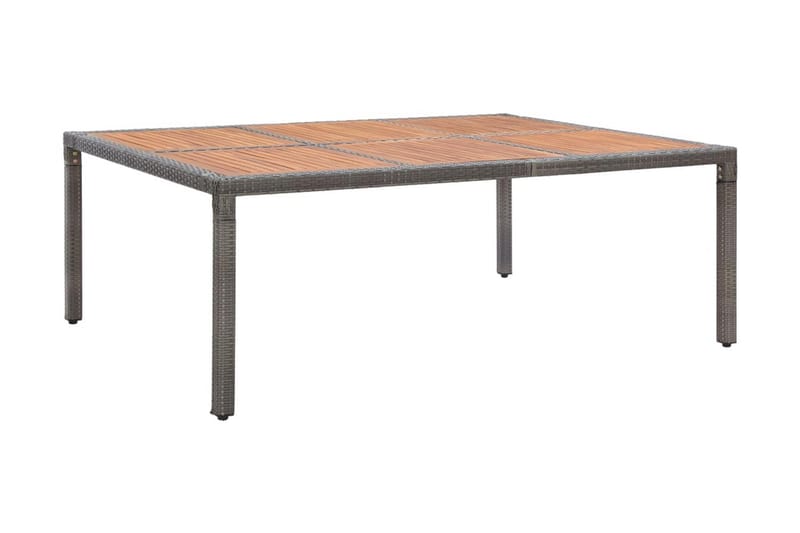 Trädgårdsbord grå 200x150x74 cm konstrotting och akaciaträ - Grå - Matbord ute