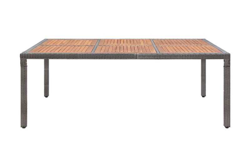 Trädgårdsbord grå 200x150x74 cm konstrotting och akaciaträ - Grå - Utemöbler - Trädgårdsbord & Utebord - Matbord ute
