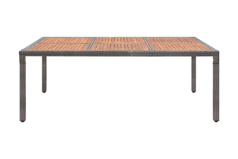 Trädgårdsbord grå 200x150x74 cm konstrotting och akaciaträ - Grå - Matbord ute