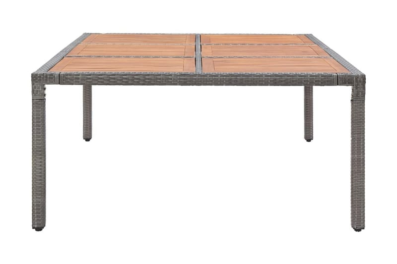 Trädgårdsbord grå 200x150x74 cm konstrotting och akaciaträ - Grå - Utemöbler - Trädgårdsbord & Utebord - Matbord ute