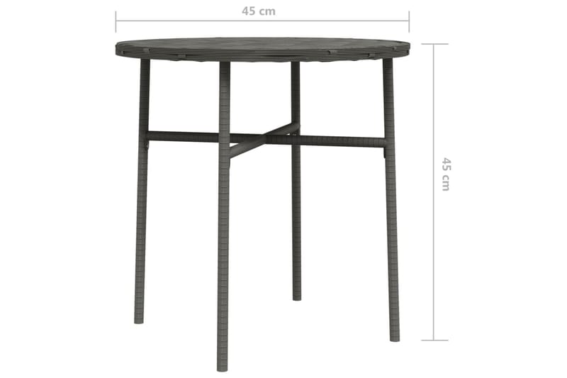 Trädgårdsbord grå 45 cm konstrotting - Grå - Matbord ute