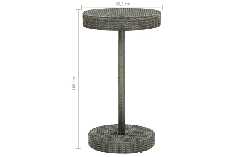 Trädgårdsbord grå 60,5x106 cm konstrotting - Grå - Utemöbler - Trädgårdsbord & Utebord - Matbord ute