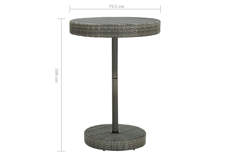 Trädgårdsbord grå 75,5x106 cm konstrotting - Grå - Utemöbler - Trädgårdsbord & Utebord - Matbord ute