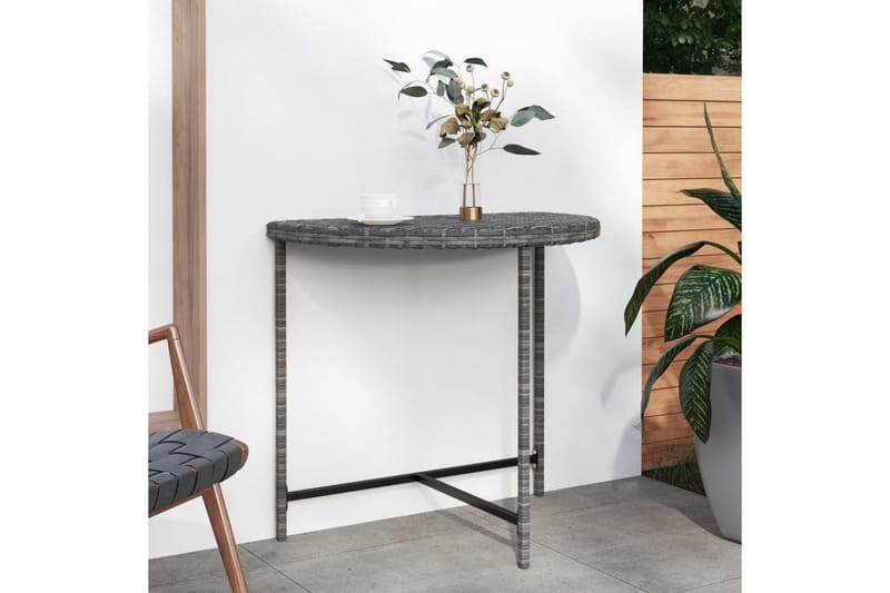 Trädgårdsbord grå 80x50x75 cm konstrotting - Grå - Matbord ute