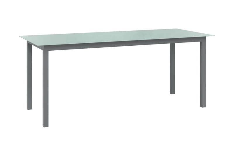 Trädgårdsbord ljusgrå 190x90x74 cm aluminium och glas - Grå - Utemöbler - Trädgårdsbord & Utebord - Matbord ute