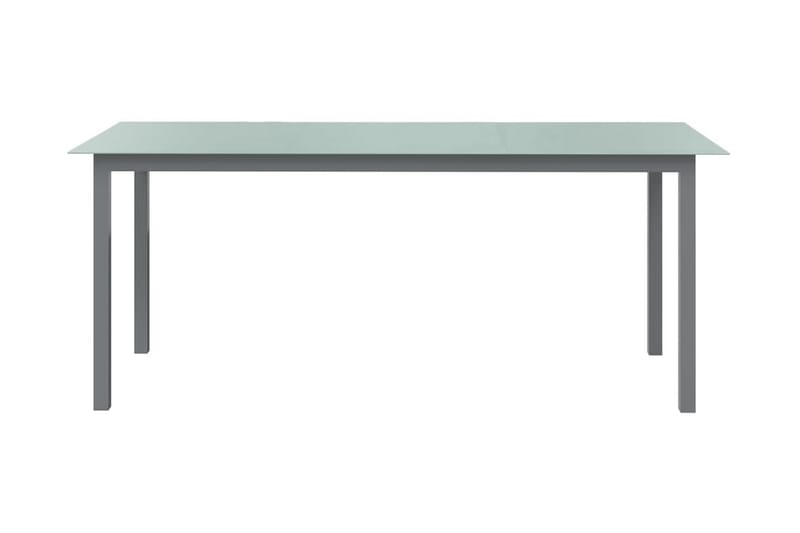 Trädgårdsbord ljusgrå 190x90x74 cm aluminium och glas - Grå - Utemöbler - Trädgårdsbord & Utebord - Matbord ute