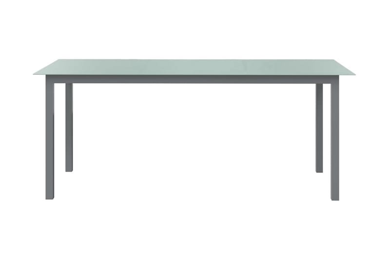 Trädgårdsbord ljusgrå 190x90x74 cm aluminium och glas - Grå - Matbord ute