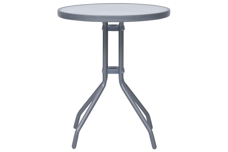 Trädgårdsbord ljusgrå 60 cm stål och glas - Grå - Utemöbler - Trädgårdsbord & Utebord - Matbord ute