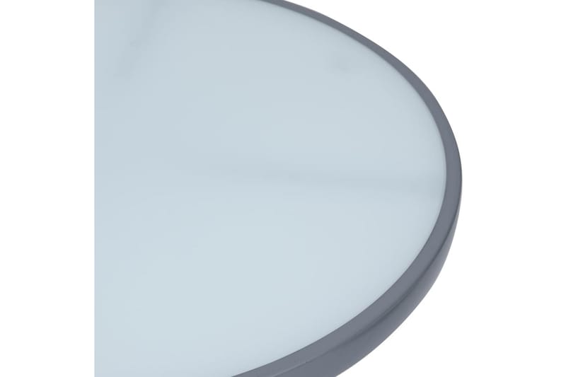Trädgårdsbord ljusgrå 80 cm stål och glas - Grå - Utemöbler - Trädgårdsbord & Utebord - Matbord ute