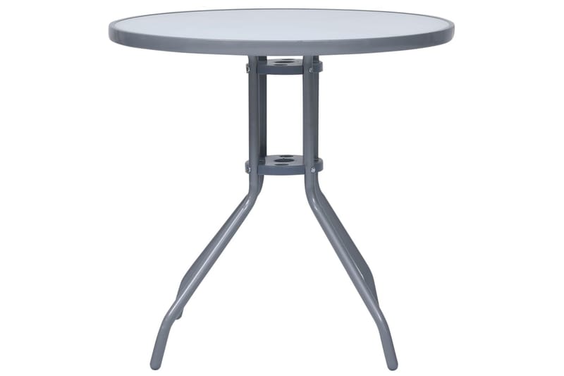 Trädgårdsbord ljusgrå 80 cm stål och glas - Grå - Utemöbler - Trädgårdsbord & Utebord - Matbord ute