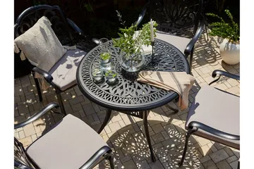 Trädgårdsbord rund 90 cm svart ANCONA - Svart - Utemöbler - Trädgårdsbord & Utebord - Matbord ute