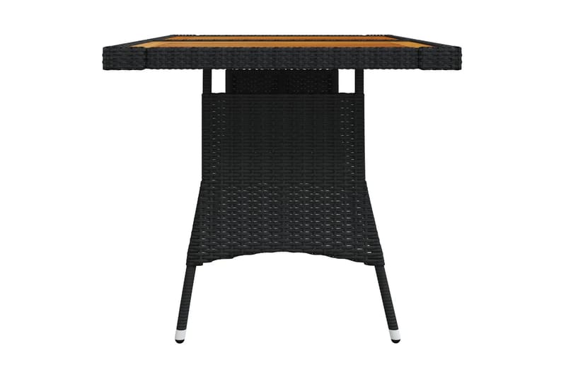 Trädgårdsbord svart 130x70x72cm konstrotting massiv akacia - Svart - Utemöbler - Trädgårdsbord & Utebord - Matbord ute