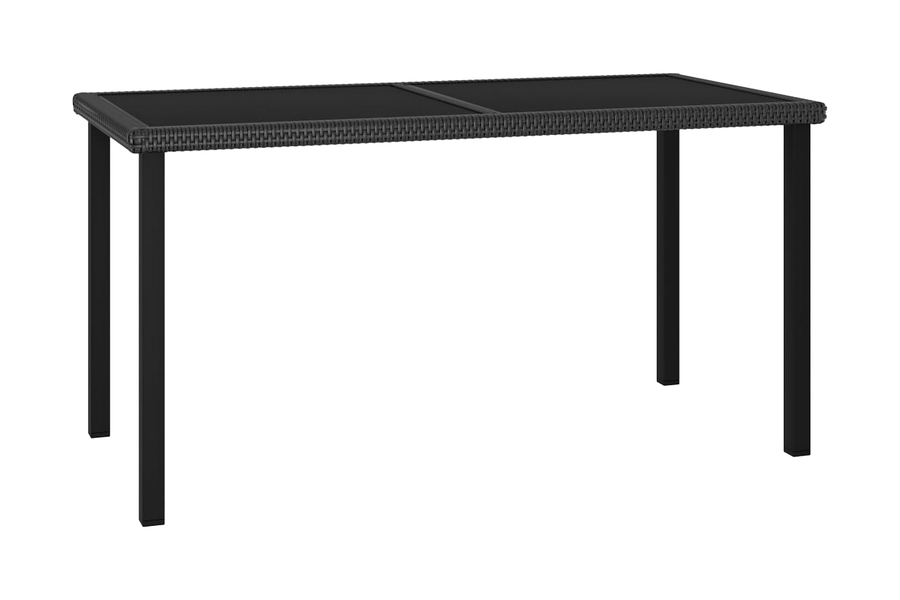 Trädgårdsbord svart 140x70x73 cm konstrotting – Svart