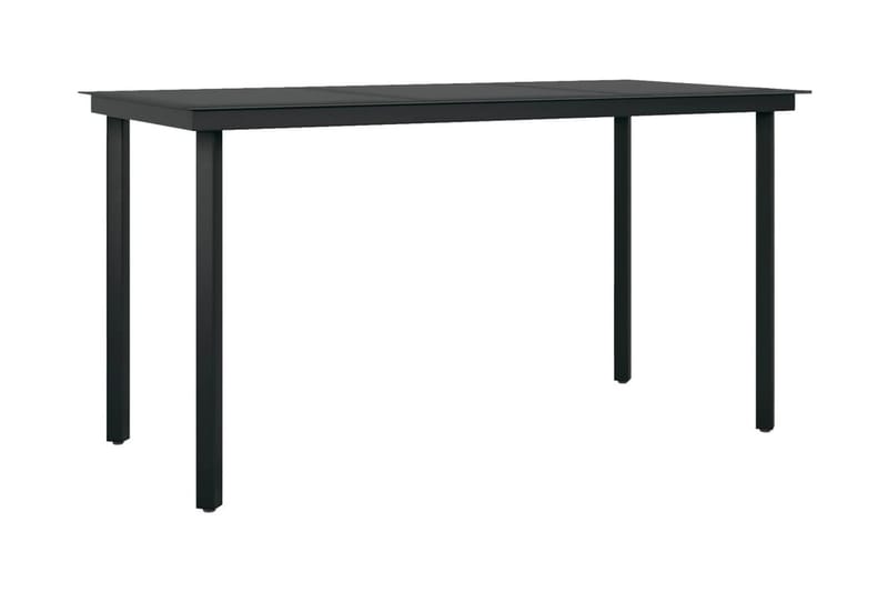 Trädgårdsbord svart 140x70x74 cm stål och glas - Svart - Utemöbler - Trädgårdsbord & Utebord - Matbord ute